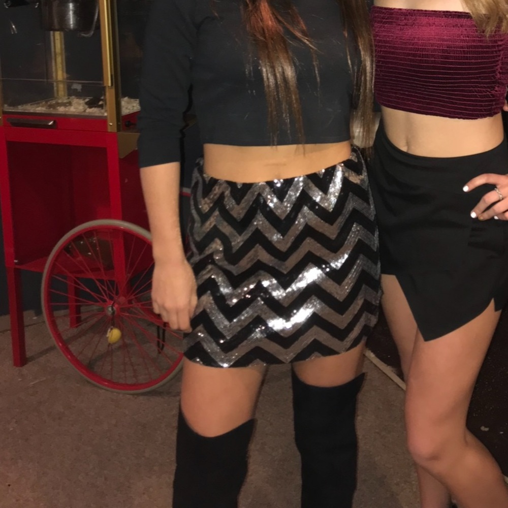 Sequin Chevron Skirt